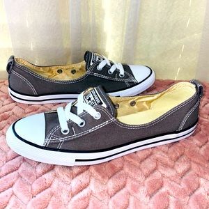 Converse Chuck Taylor All Star Womens Ballet Lace Slip On Gray Shoe 547164F Sz 8